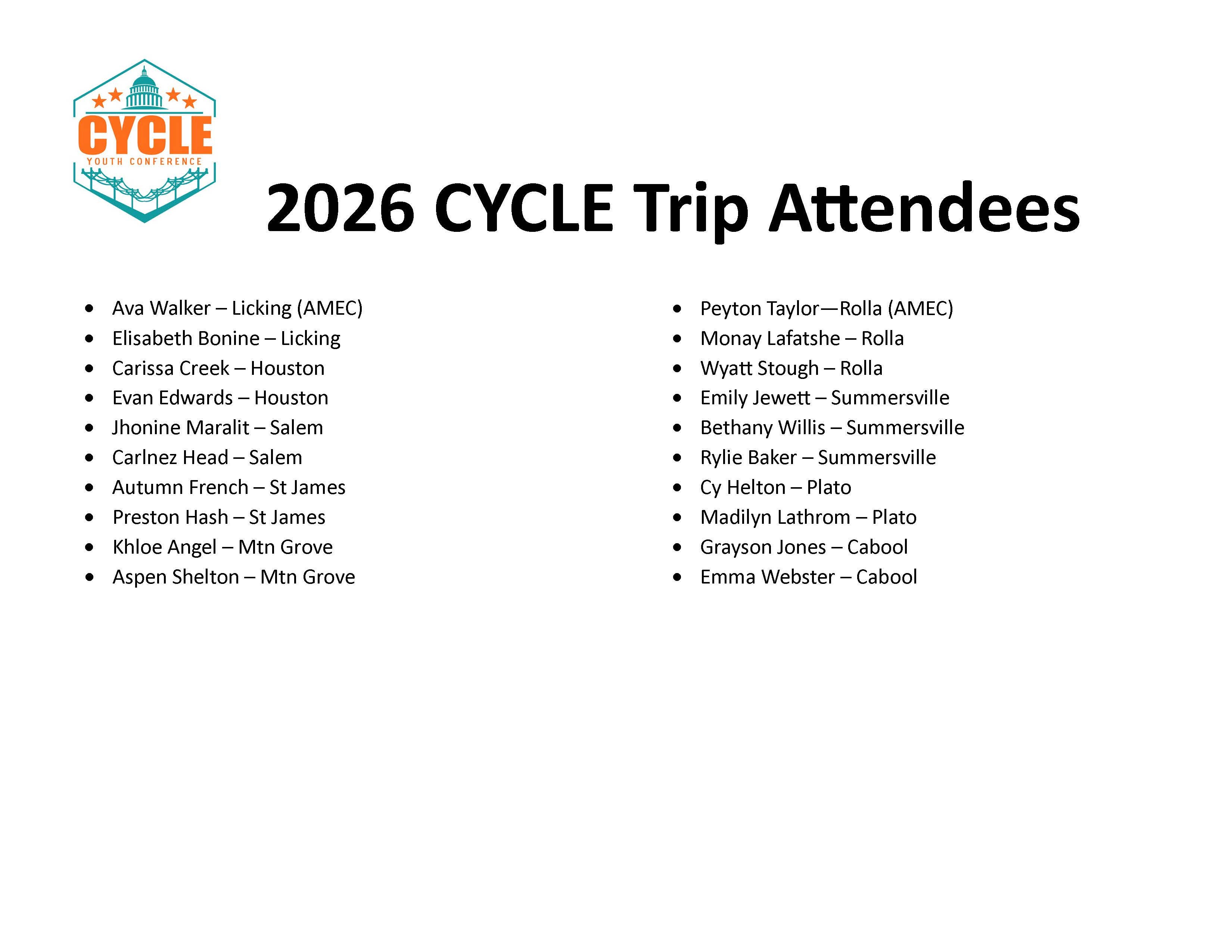 2026 CYCLE Attendees